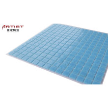 Cheap price swimming pool tiles blue glass mosaic manufacturer